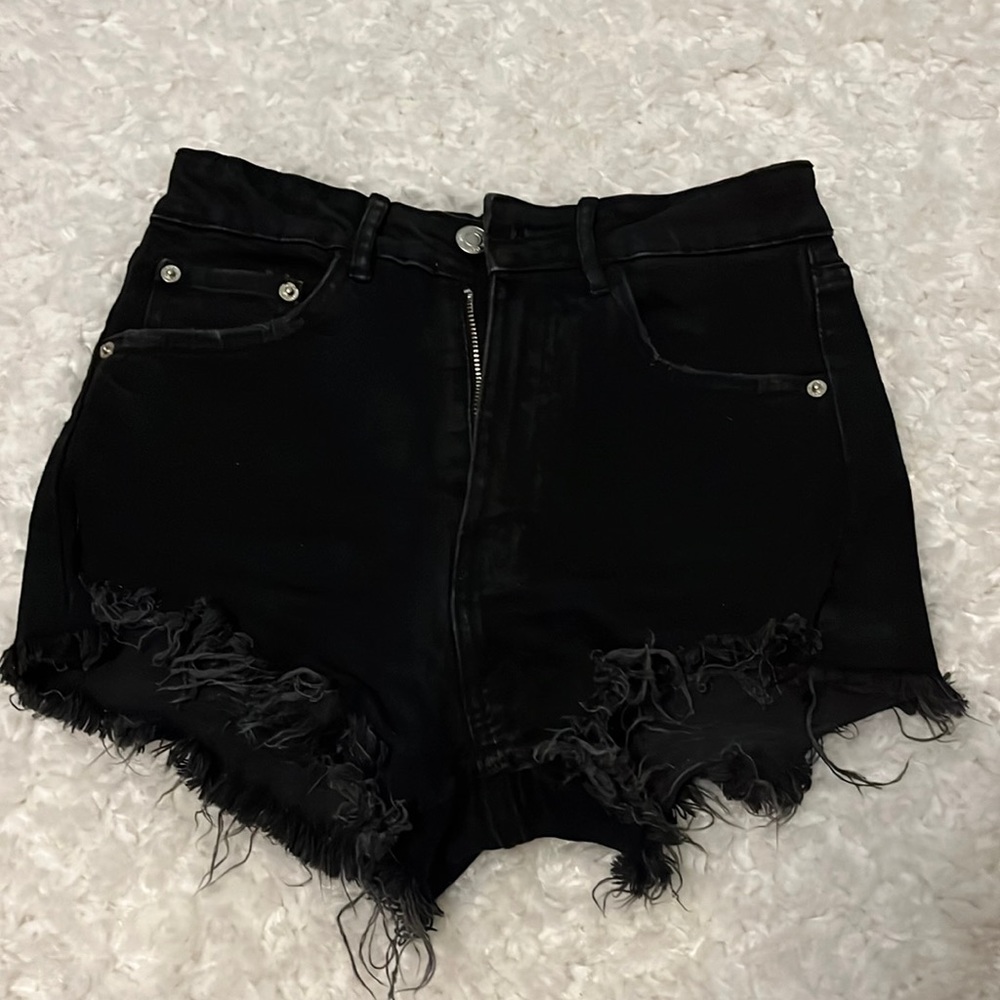 Zara black jean shorts